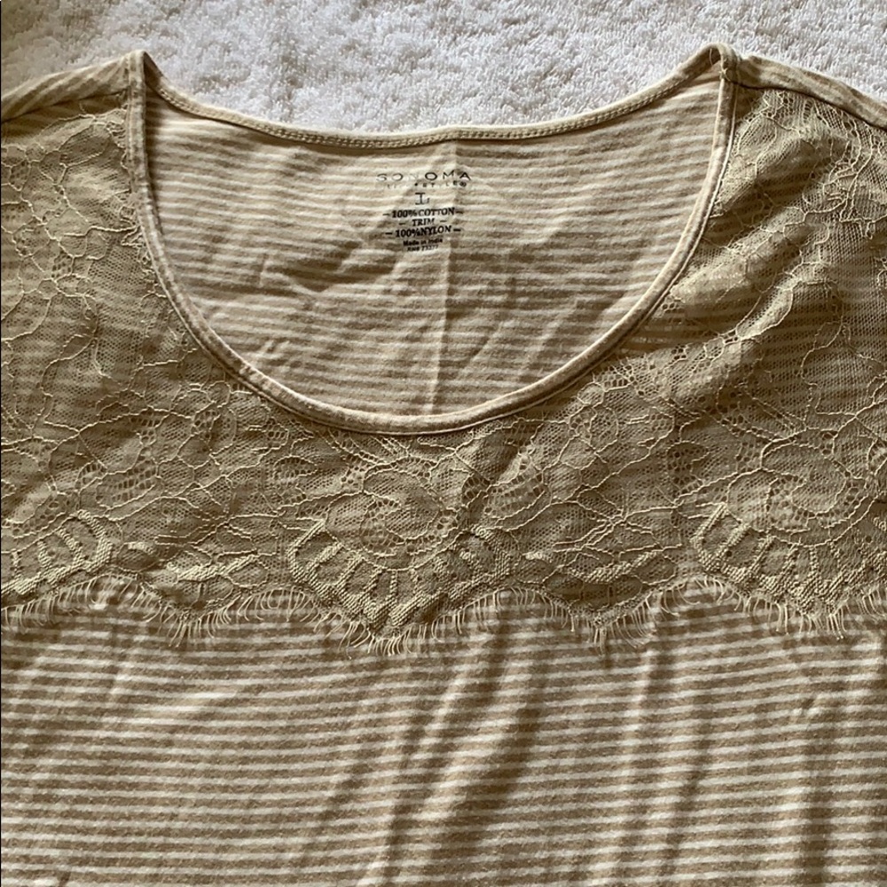 Lace cotton tee